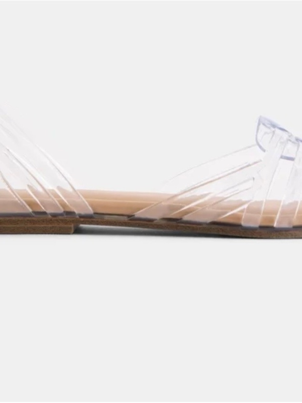 Time and Tru Clear Strappy Sandals with Tan Footbed - Women NEW - Picture 5 of 5